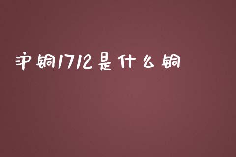 沪铜1712是什么铜_https://www.qmgjg.com_恒生指数期货_第1张
