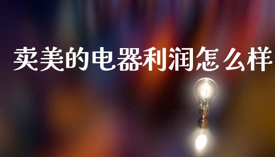 卖美的电器利润怎么样_https://www.qmgjg.com_恒生指数期货_第1张