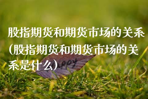 股指期货和期货市场的关系(股指期货和期货市场的关系是什么)_https://www.qmgjg.com_恒生指数是什么_第1张