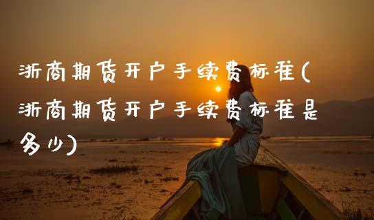 浙商期货开户手续费标准(浙商期货开户手续费标准是多少)_https://www.qmgjg.com_港股恒生指数_第1张