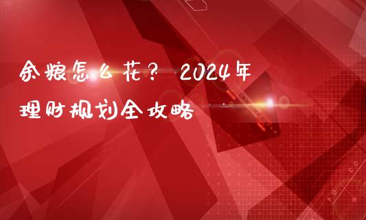 余粮怎么花？ 2024年理财规划全攻略_https://www.qmgjg.com_恒生指数是什么_第1张