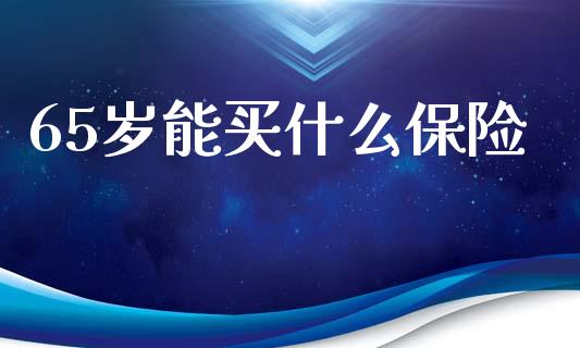 65岁能买什么保险_https://www.qmgjg.com_恒生指数期货_第1张