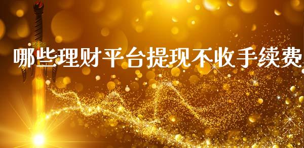 哪些理财平台提现不收手续费_https://www.qmgjg.com_香港恒生指数_第1张