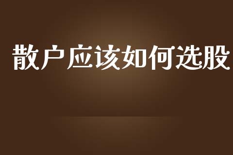 散户应该如何选股_https://www.qmgjg.com_港股恒生指数_第1张
