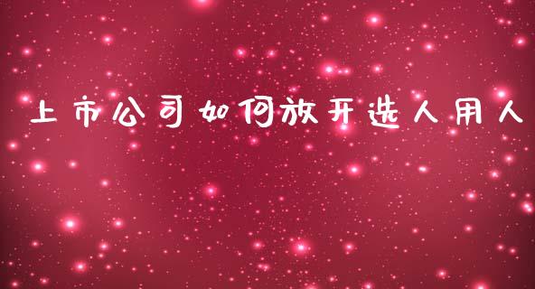 上市公司如何放开选人用人_https://www.qmgjg.com_恒生指数是什么_第1张