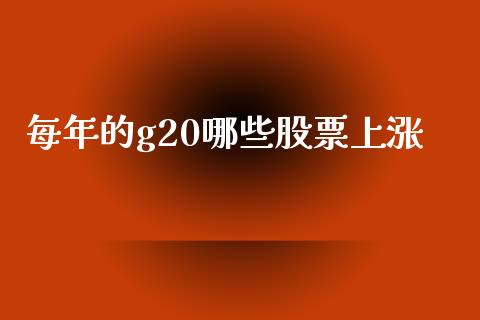 每年的g20哪些股票上涨_https://www.qmgjg.com_恒生指数期货_第1张