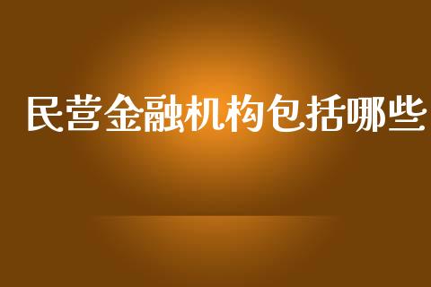 民营金融机构包括哪些_https://www.qmgjg.com_恒生指数期货_第1张