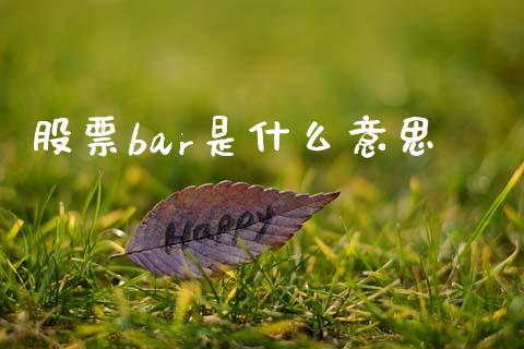 股票bar是什么意思_https://www.qmgjg.com_恒生指数期货_第1张