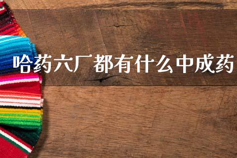 哈药六厂都有什么中成药_https://www.qmgjg.com_恒生指数是什么_第1张