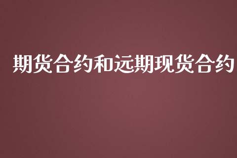 期货合约和远期现货合约_https://www.qmgjg.com_恒生指数期货_第1张