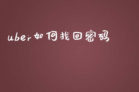 uber如何找回密码_https://www.qmgjg.com_香港恒生指数_第1张
