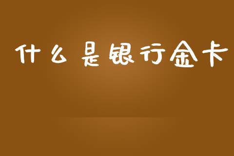 什么是银行金卡_https://www.qmgjg.com_恒生指数期货_第1张