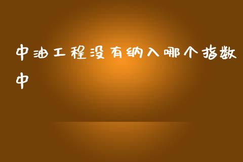 中油工程没有纳入哪个指数中_https://www.qmgjg.com_恒生指数是什么_第1张