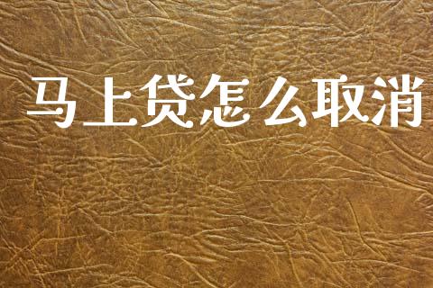 马上贷怎么取消_https://www.qmgjg.com_恒生指数期货_第1张