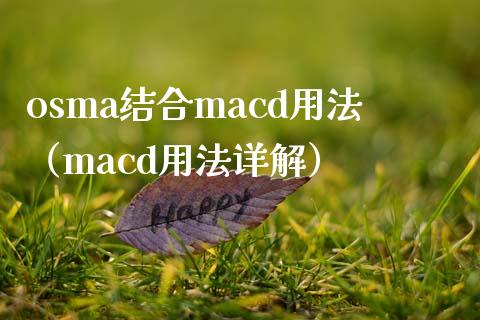 osma结合macd用法（macd用法详解）_https://www.qmgjg.com_恒生指数期货_第1张