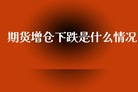 期货增仓下跌是什么情况_https://www.qmgjg.com_恒生指数期货_第1张