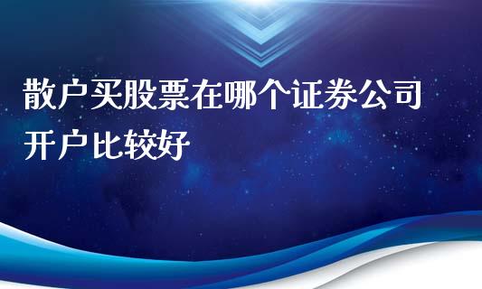 散户买股票在哪个证券公司开户比较好_https://www.qmgjg.com_港股恒生指数_第1张