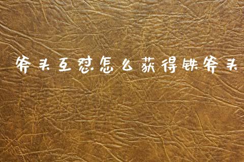 斧头互怼怎么获得铁斧头_https://www.qmgjg.com_恒生指数是什么_第1张
