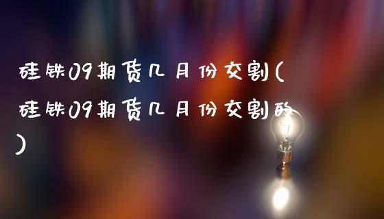 硅铁09期货几月份交割(硅铁09期货几月份交割的)_https://www.qmgjg.com_恒生指数期货_第1张