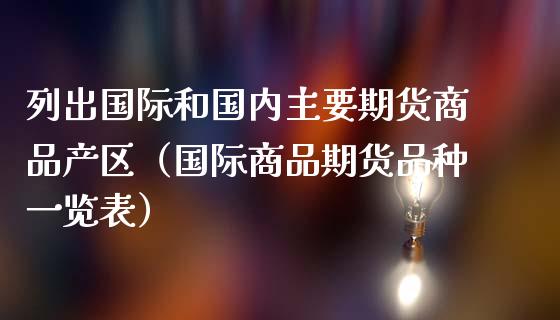列出国际和国内主要期货商品产区（国际商品期货品种一览表）_https://www.qmgjg.com_香港恒生指数_第1张