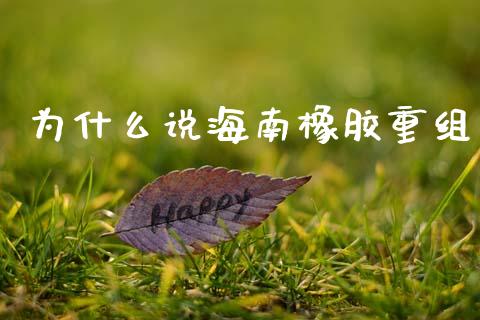 为什么说海南橡胶重组_https://www.qmgjg.com_香港恒生指数_第1张