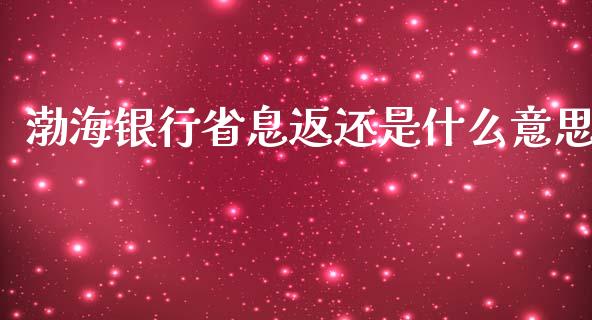 渤海银行省息返还是什么意思_https://www.qmgjg.com_恒生指数期货_第1张