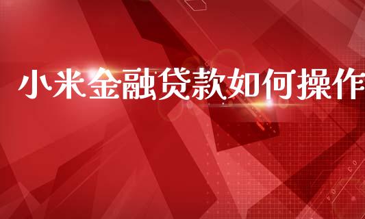 小米金融贷款如何操作_https://www.qmgjg.com_香港恒生指数_第1张