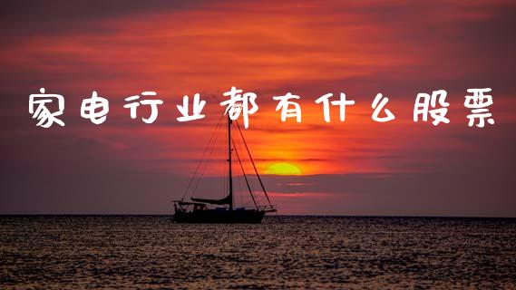 家电行业都有什么股票_https://www.qmgjg.com_香港恒生指数_第1张