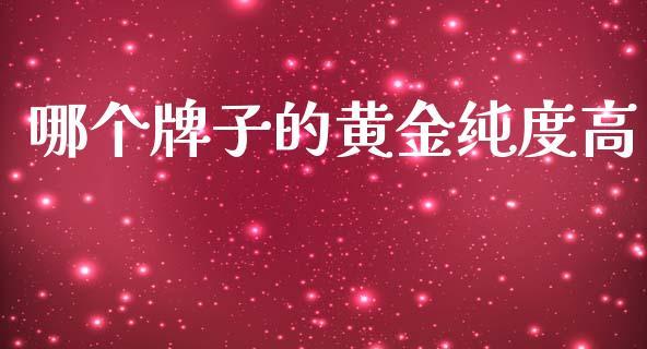 哪个牌子的黄金纯度高_https://www.qmgjg.com_恒生指数是什么_第1张