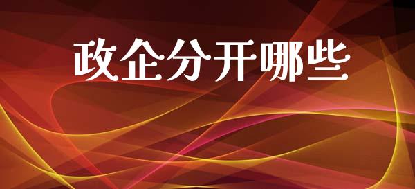 政企分开哪些_https://www.qmgjg.com_恒生指数期货_第1张