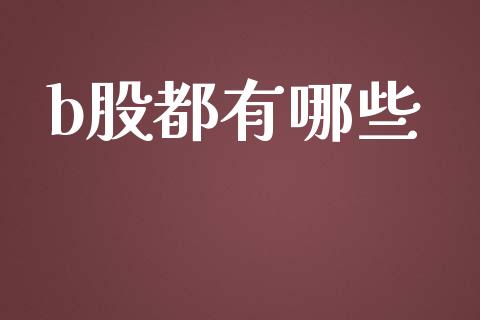 b股都有哪些_https://www.qmgjg.com_恒生指数期货_第1张