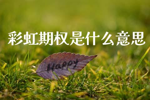 彩虹期权是什么意思_https://www.qmgjg.com_港股恒生指数_第1张