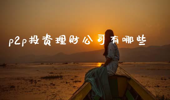 p2p投资理财公司有哪些_https://www.qmgjg.com_港股恒生指数_第1张