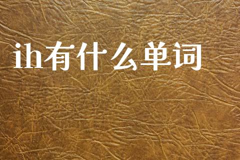 ih有什么单词_https://www.qmgjg.com_港股恒生指数_第1张