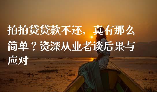 拍拍贷贷款不还，真有那么简单？资深从业者谈后果与应对_https://www.qmgjg.com_恒生指数期货_第1张