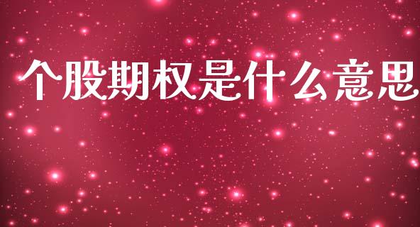 个股期权是什么意思_https://www.qmgjg.com_恒生指数期货_第1张