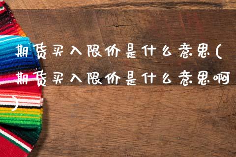 期货买入限价是什么意思(期货买入限价是什么意思啊)_https://www.qmgjg.com_恒生指数是什么_第1张