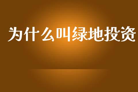 为什么叫绿地投资_https://www.qmgjg.com_香港恒生指数_第1张