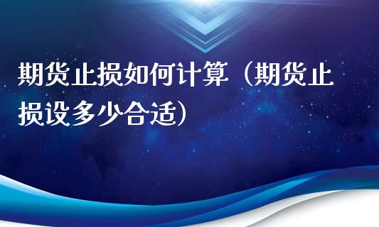期货止损如何计算（期货止损设多少合适）_https://www.qmgjg.com_港股恒生指数_第1张