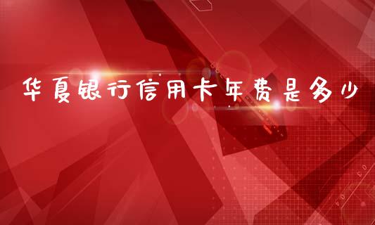 华夏银行信用卡年费是多少_https://www.qmgjg.com_恒生指数期货_第1张