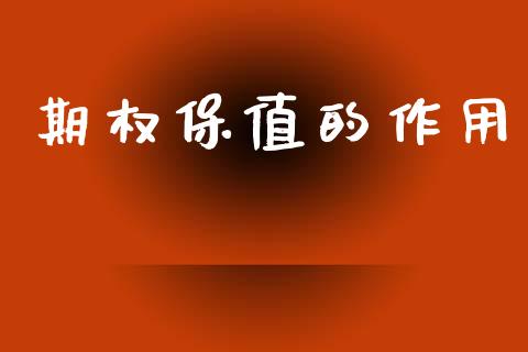 期权保值的作用_https://www.qmgjg.com_恒生指数期货_第1张