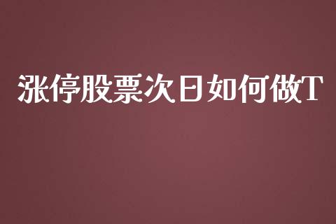 涨停股票次日如何做T_https://www.qmgjg.com_港股恒生指数_第1张