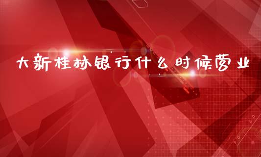 大新桂林银行什么时候营业_https://www.qmgjg.com_港股恒生指数_第1张