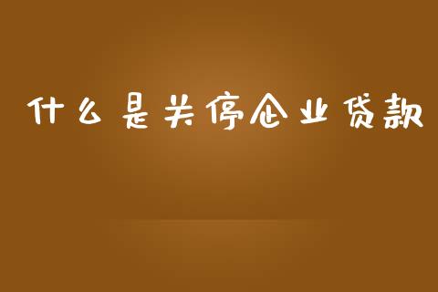 什么是关停企业贷款_https://www.qmgjg.com_香港恒生指数_第1张
