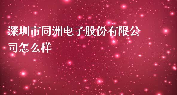 深圳市同洲电子股份有限公司怎么样_https://www.qmgjg.com_恒生指数是什么_第1张