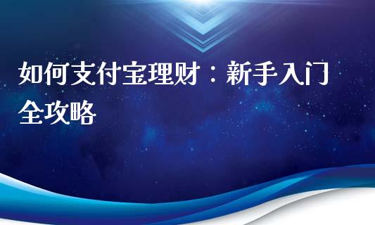 如何支付宝理财：新手入门全攻略_https://www.qmgjg.com_港股恒生指数_第1张