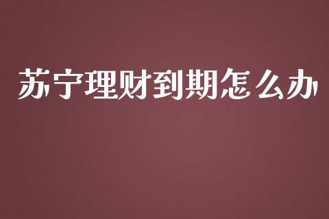 苏宁理财到期怎么办_https://www.qmgjg.com_香港恒生指数_第1张