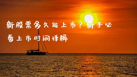 新股票多久能上市？新手必看上市时间详解_https://www.qmgjg.com_恒生指数是什么_第1张
