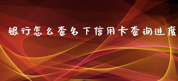 银行怎么查名下信用卡查询进度_https://www.qmgjg.com_港股恒生指数_第1张