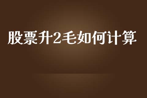 股票升2毛如何计算_https://www.qmgjg.com_恒生指数期货_第1张